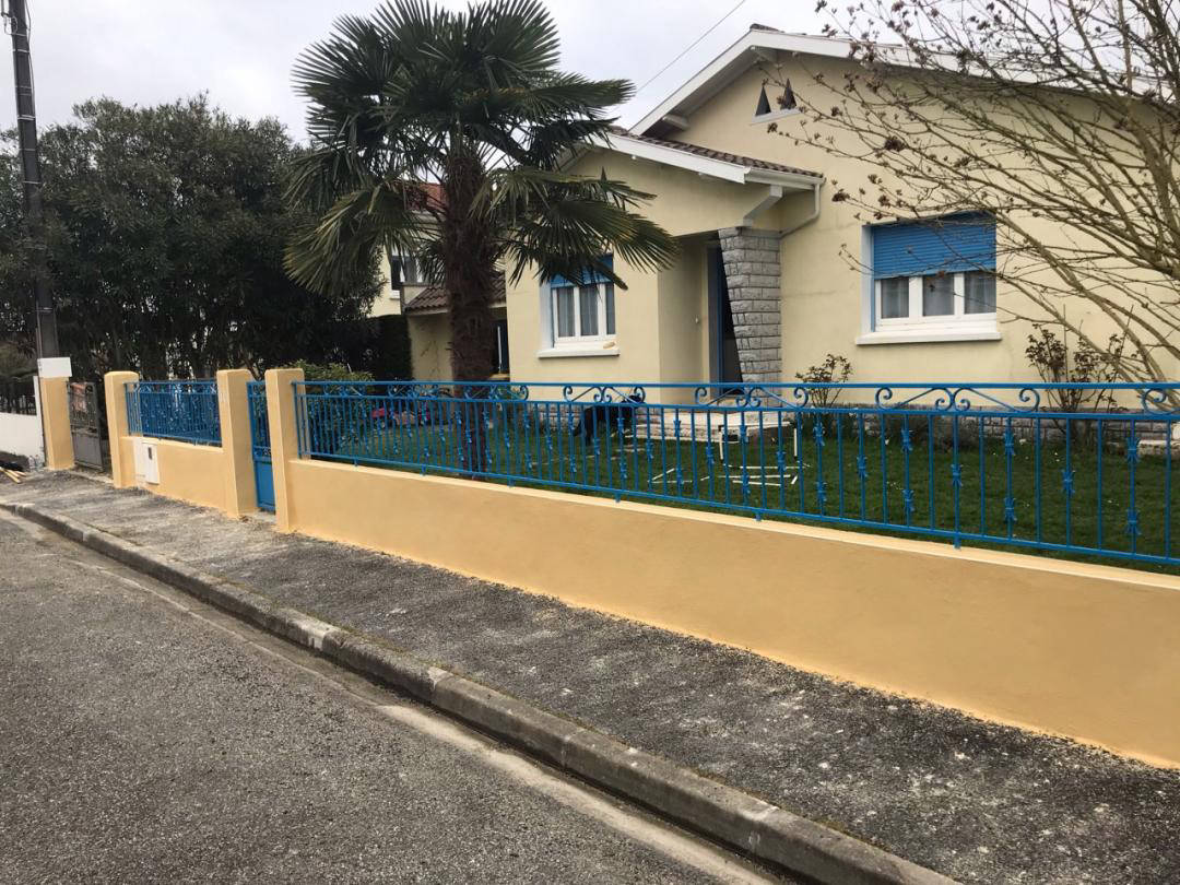 Muret et clôture après travaux